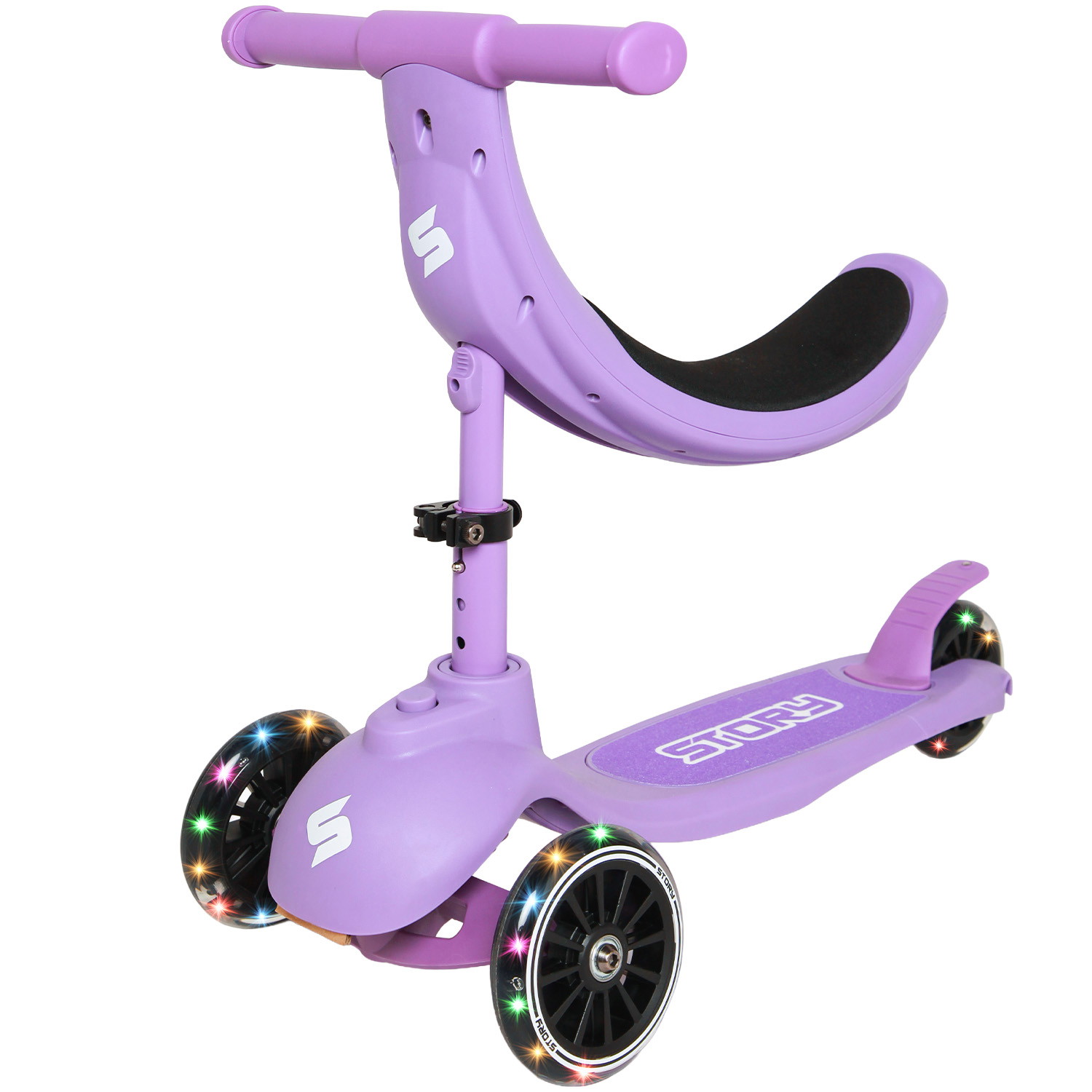 Story 4in1 LED Kinderroller mit 3 Rädern