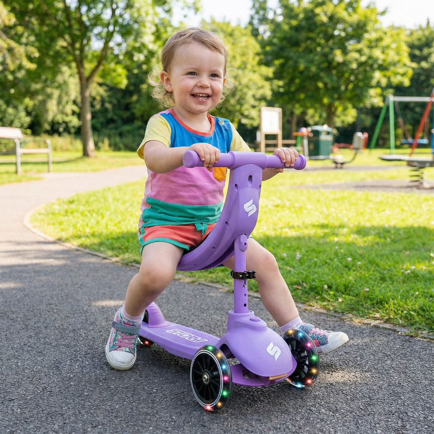 Story 4in1 LED Kinderroller mit 3 Rädern