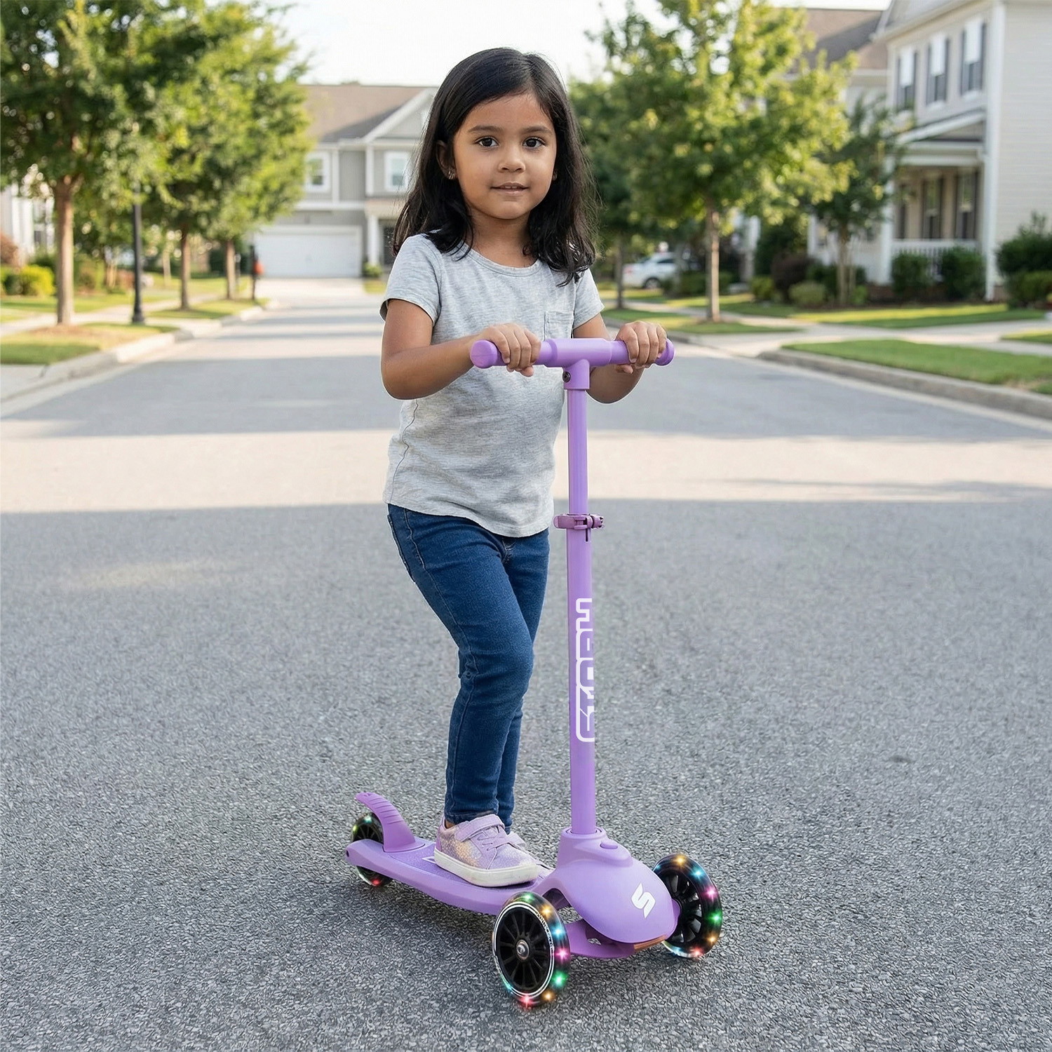 Story 4in1 LED Kinderroller mit 3 Rädern