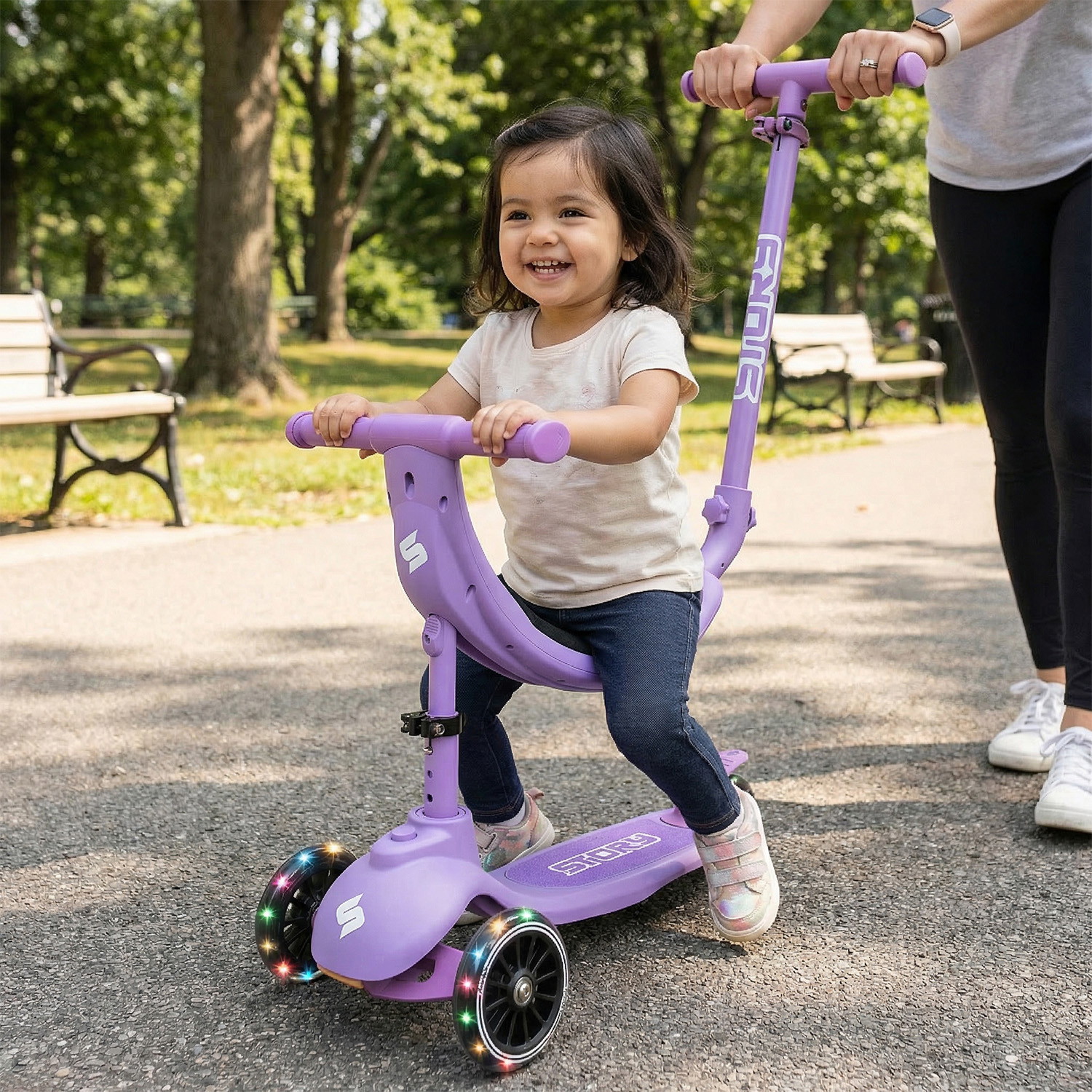 Story 4in1 LED Kinderroller mit 3 Rädern