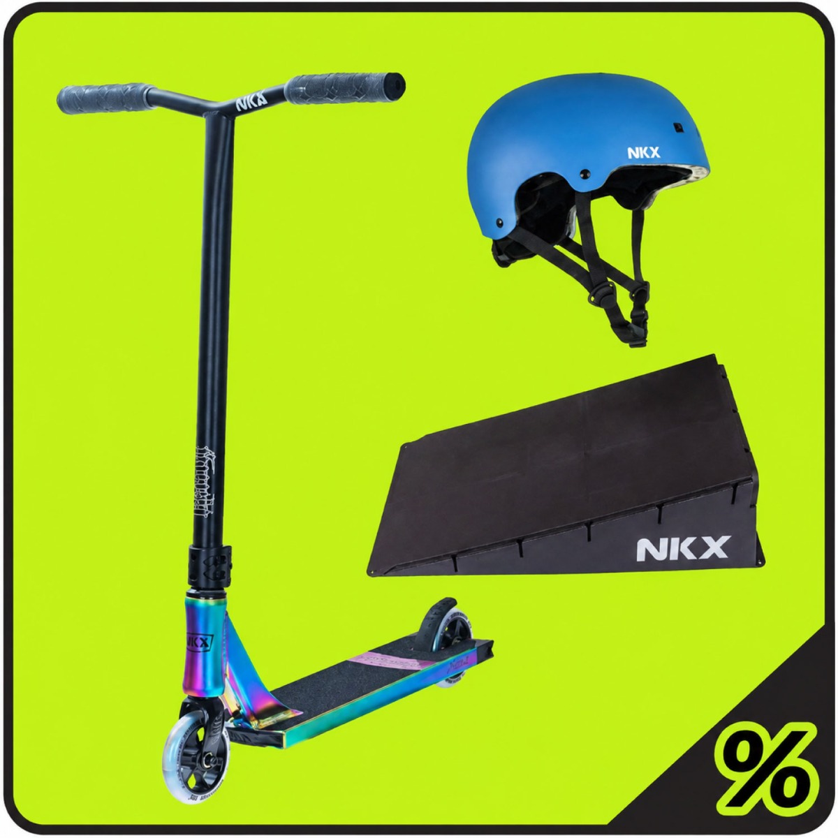 10% Extra Rabatt – Stunt Scooter, Rampe & Helm Paket – Anfänger 5–10 Jahre