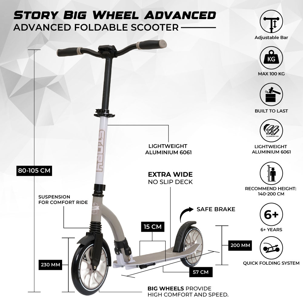 Story Big Wheel Advanced Faltbarer Scooter