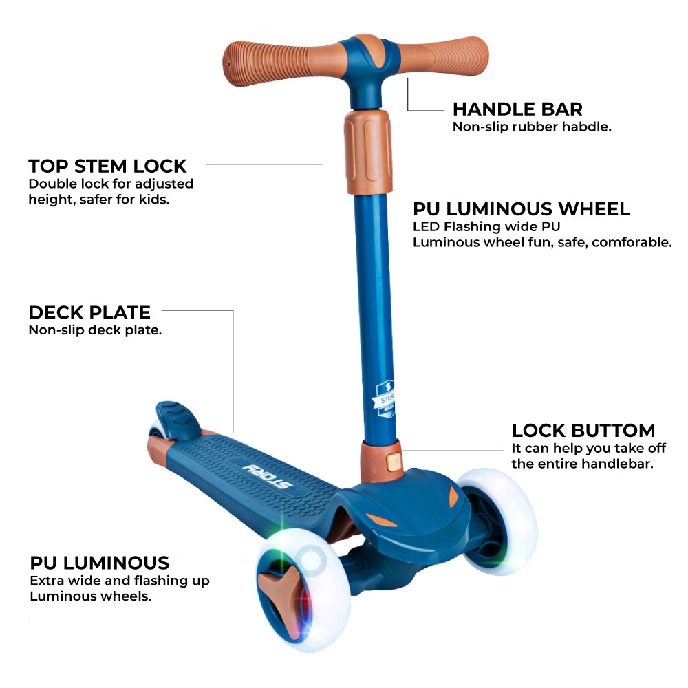 Story Mini Friends LED Deluxe 3-Rad Kinderroller